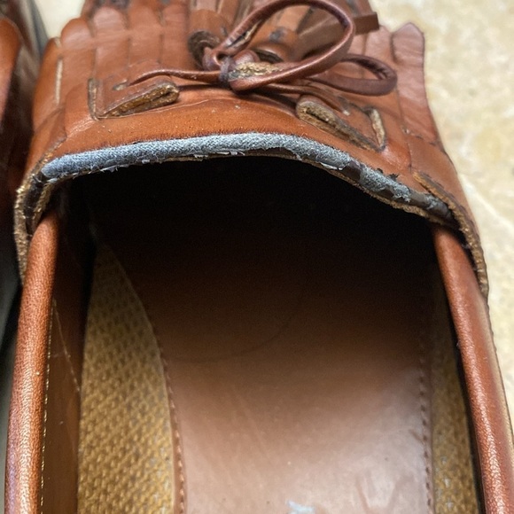 Johnston & Murphy Woven Moccasin Loafer Men’s 9 Tassel ties herringbone Fringe - Picture 12 of 13